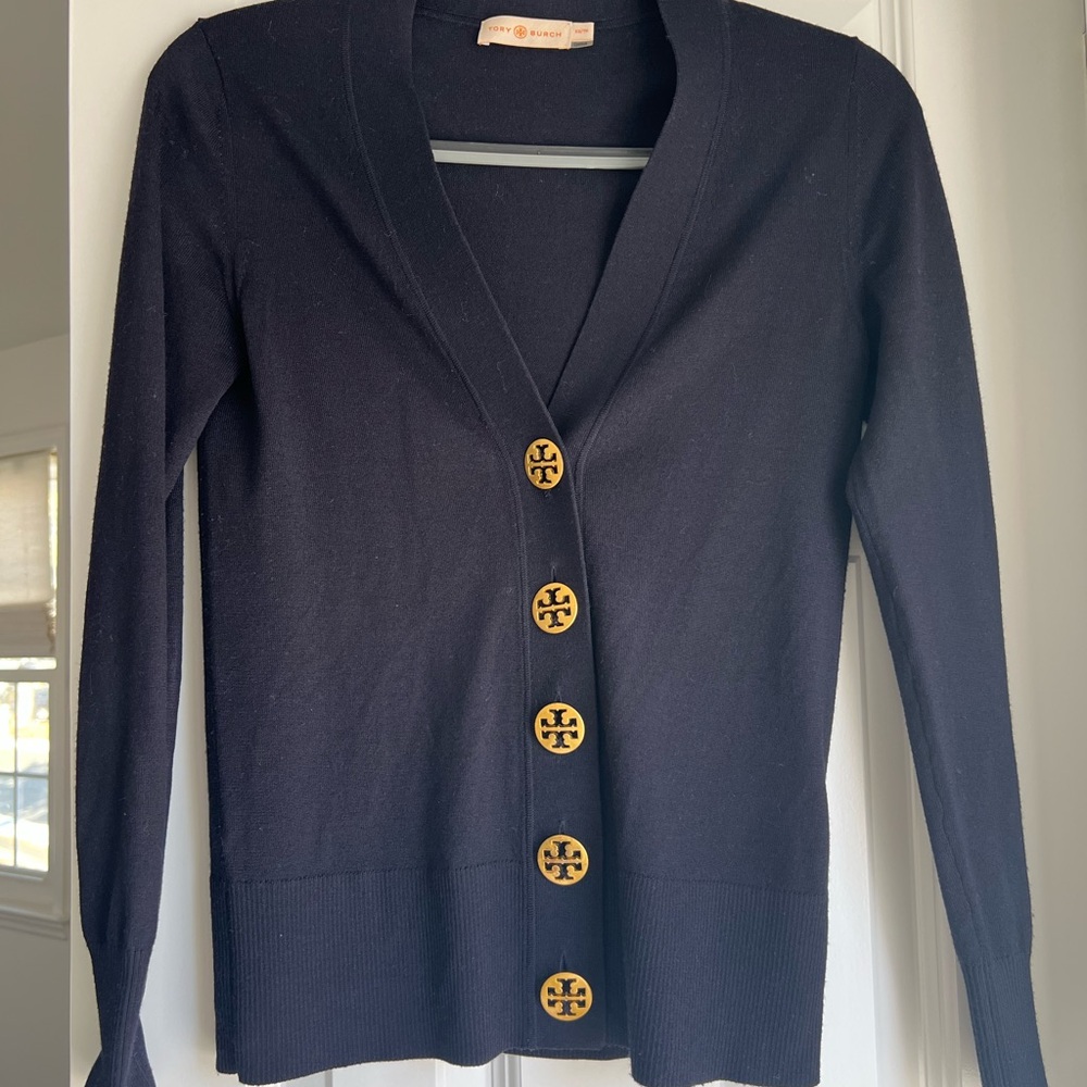 Tory Burch Cardigan Sweater (Navy)